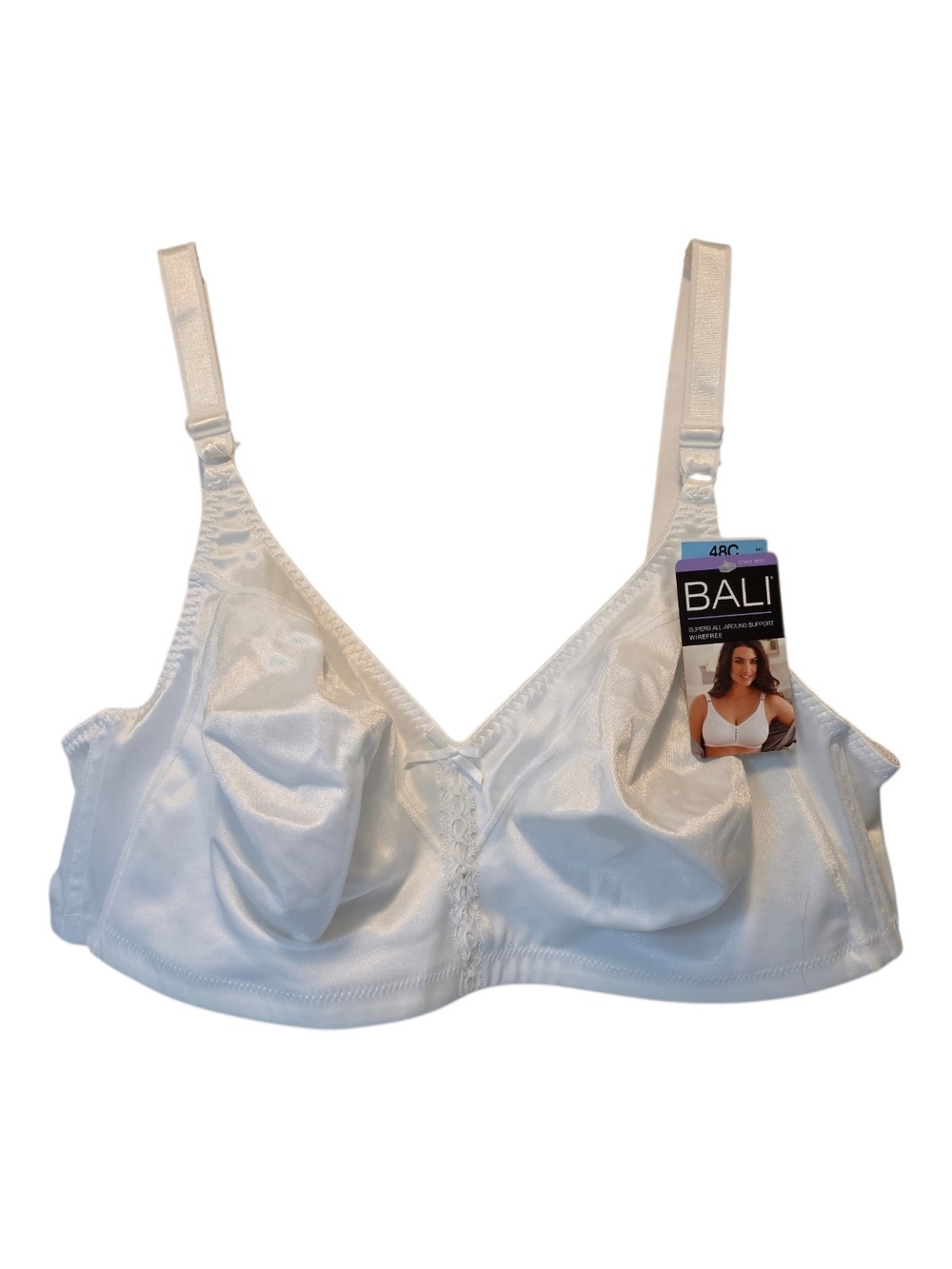 New Bali Smooth White Full-Coverage Comfort Bra Size 48C